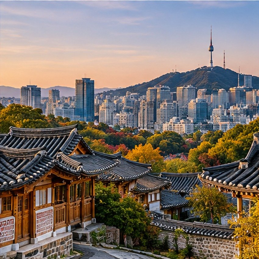 South Korea destination illustration